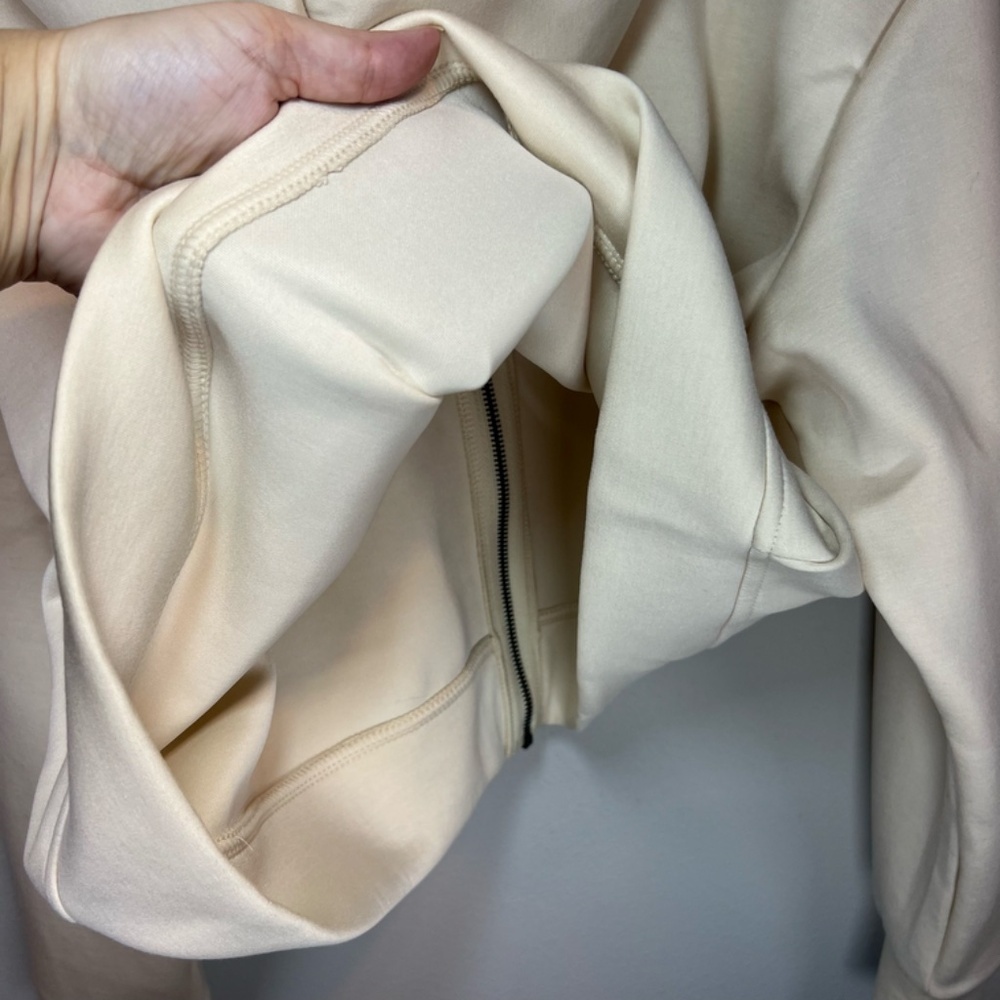 A New Day Zip Up Hoodie Jacket Cream Cropped Soft Cozy Neutral NEW Women's Sz XL - Picture 13 of 15